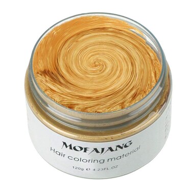 Gold Hair Color Wax, Washable Instant Hair Dye Cream for DIY Hairstyles, Halloween Party (Upgraded)