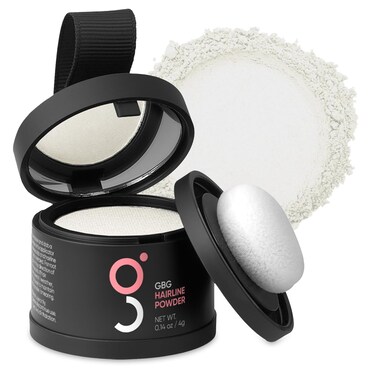 GBG Hairline Powder, White - 48-Hour Coverage Root Touch Up Powder for Bald Spots, Instant Hair Loss Concealer &amp; Brightening Highlights - Hair Fillers for Thinning Hair for Women &amp; Men, 4g