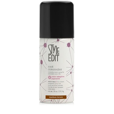 Root Touch Up Spray for Medium Brown Hair by Style Edit   Gray Hair Coverage and Temporary Dye   0.75 oz Travel Size
