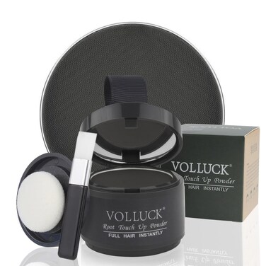VOLLUCK Root Touch Up Hair Powder Root Cover Up Hairline Shadow Powder Stick, Root Touch Up for Thinning Hair for Women and Men, Bald Spots, Eyebrows, Beard Line, Black