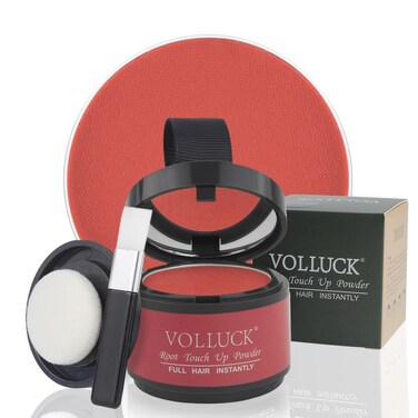 VOLLUCK Root Touch Up Hair Powder Root Cover Up Hairline Shadow Powder Stick, Root Touch Up for Thinning Hair for Women and Men, Bald Spots, Eyebrows, Beard Line, Red