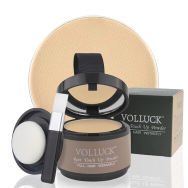 VOLLUCK Root Touch Up Hair Powder Root Cover Up Hairline Shadow Powder Stick, Root Touch Up for Thinning Hair for Women and Men, Bald Spots, Eyebrows, Beard Line, Medium Blonde