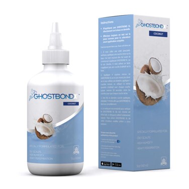 GHOSTBOND XL Hair Replacement Adhesive - 5oz - Invisible Bonding Wig Glue: Extra Moisture Control - Water &amp; Oil-Resistant, Light Hold for Poly and Lace Hairpiece, Wig, Toupee Systems, (Coconut)