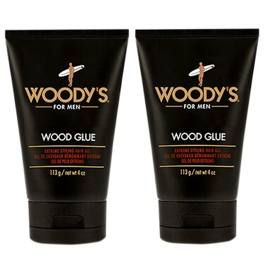Woody's Hair Styling Wood Glue Extreme Hair Gel for Men, Ultimate Hold for Bold, Long Lasting Hairstyles, 4 Fl Oz (2 Pack)
