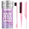 Hair Wax Stick &amp; Slick Back Hair Brush Set for Smooth Flyaways, Frizz, Sleek Ponytail, Bun, Styling Accessory for Girls, Kids