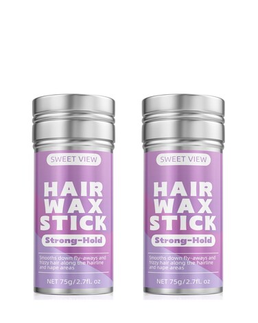 2PCS Hair Wax Stick,Flexible Hold Slick Back Hair Stick Anti-Frizz and Smooth Flyaways