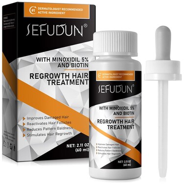 Frovetani Minoxidil 5% Hair Growth Spray for Men and Women, Natural Thickener &amp; Strengthener, Anti-Hair Loss Treatment for Regrowth, Extra Strength Scalp Solution 60ml