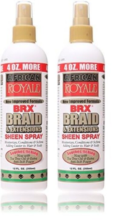 African Royale BB BRX Braid and Extensions Sheen Spray, 12 oz. (Pack of 2)