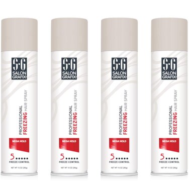 Salon Grafix Mega Hold Professional Freezing Hair Spray, 10 Ounces (Value Pack of 4)