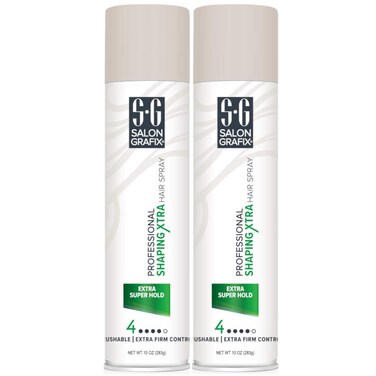 Salon Grafix Professional Shaping Xtra Hair Spray Extra Super Hold 10 oz (Pack of 2)