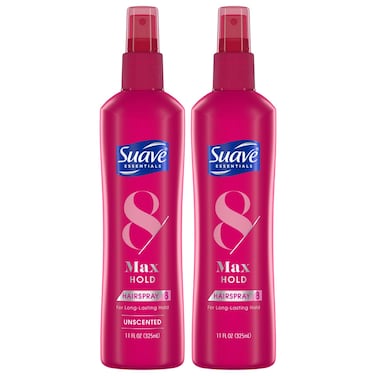Suave Hairspray Max Hold Variety 2-Pack, Unscented &amp; Scented Formulas &ndash; Non-Aerosol Hairspray, 11 Oz Ea