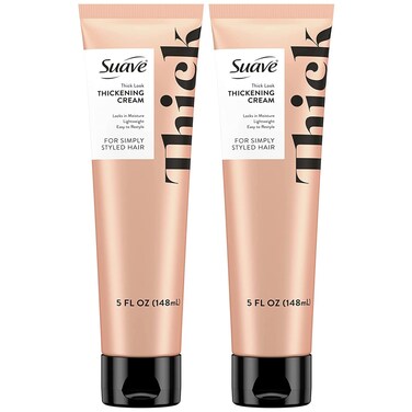 Suave Simply Styled Hair Thickening Cream &ndash; Heat Protectant Hair Styling Cream, Lightweight Blow Dry Cream for a Thick Look, 5 oz (Pack of 2)