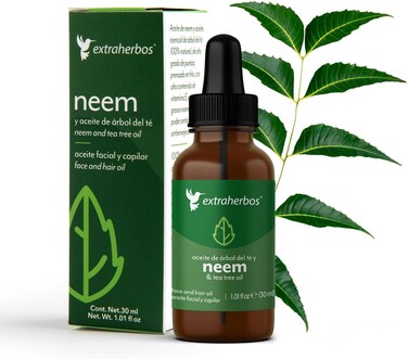 Organic NEEM Oil with Tea Tree Oil   Natural, Pure, Cold Pressed, Moisturizing, Healing, Oily Skin Oil   Non Oedogenic for All Skin Types, 30 ml