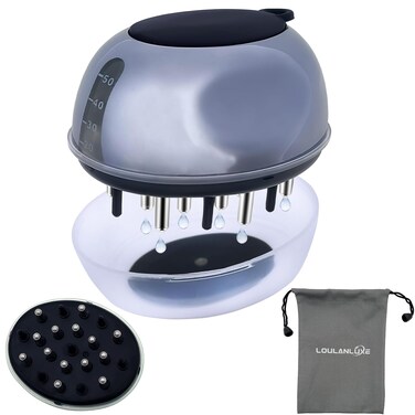 Scalp Applicator Comb, Hair Oil Applicator, Hair Growth Liquid Guide Comb for Hair Treatment Growth Medicine Fluid Essential Oil Serum with Portable Waterproof Drawstring Bag (Gray)