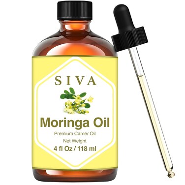 SIVA Moringa Carrier Oil 4oz (118 ml) Premium Carrier Oil With Dropper For Skin Care, Hair Care, Scalp Massage &amp; Body Massage