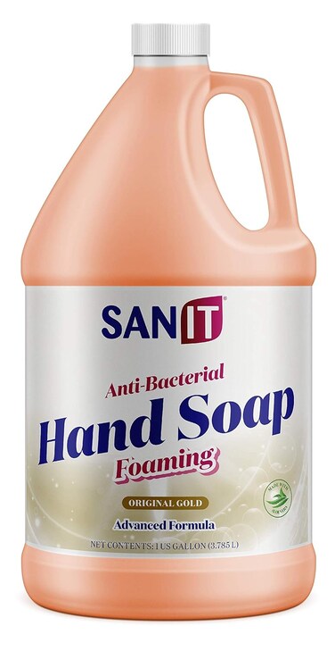Sanit Antibacterial Foaming Hand Soap Refill - Advanced Formula with Aloe Vera and Moisturizers - All-Natural Moisturizing Hand Wash - Made in USA, Original Gold, 1 Gallon