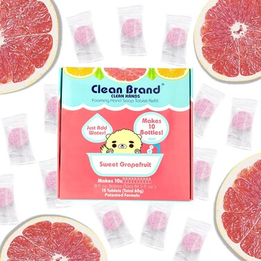 Clean Hands - 84.5 fl oz   15 Tablet Foaming Hand Soap Refill Box, Sweet Grapefruit scent - You won't believe it's not liquid (makes up to 10 bottles) - For Foaming Bottles Only