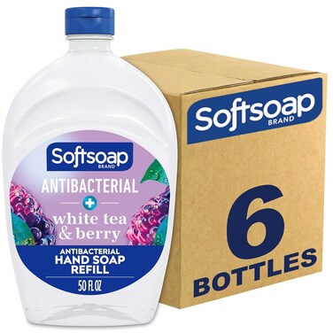 Softsoap - US05259A SOFTSOAP Antibacterial Liquid Hand Soap Refill, White Tea and Berry Fusion, 50 Ounce Bottle, Pack of 6