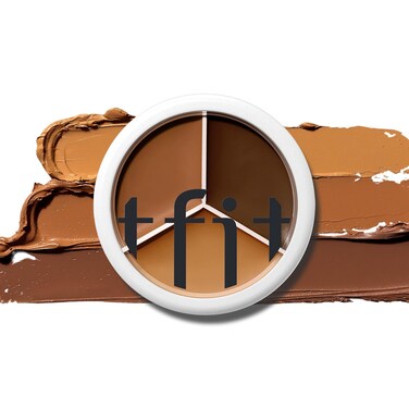 Multi-Use Pot Concealer - Triple Palette   Full Coverage &amp; Crease-Proof for Dark Circles, Redness &amp; Blemishes - High Coverage Eye Corrector for All Skin Tones   05 Deep