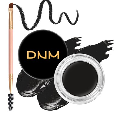 Eyebrow Pomade Kit with Dual-ended Eyebrow Brush, Water and Stain Resistant High Pigment Brow Pomade, Corrects Brow Imperfections for Natural Long-lasting Brow Makeup (11# Black)