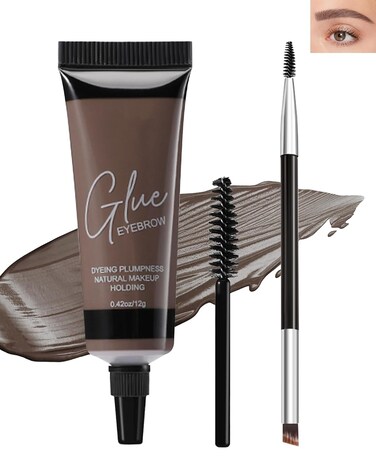 Waterproof Eyebrow Gel Dark Brown,Sweat-Proof Longwear Strong Hold Tinted Brow Gel, Vegan, Cruelty-Free, Brow Glue Mascara for Eyebrows with Eyebrow Brush, Enhance Eye Brows Filler Makeup for Women-04