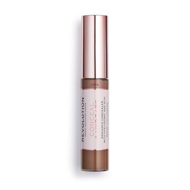 Makeup Revolution Conceal and Hydrate Concealer, Full Coverage &amp; Matte Finish, C17.5 for Dark Skin Tones, Vegan &amp; Cruelty-Free, 0.7 Fl Oz
