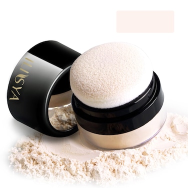Setting Powder Lightweight Loose Powder Finishing Powder Long-Lasting Face Powder Waterproof with Soft Mushroom Powder Puff &amp; Mirror, Matte Finish,0.28 Oz (Fair Ivory/Matte)