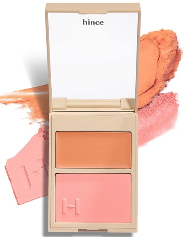 hince True Dimension Layering Cheek - Cream &amp; Pressed Powder 2 Different Shades &amp; Textures - Silky Seamless Long Lasting Blush Makeup - Muted Beige &amp; Elegant Rose Beige (1, NEW SYMPHONY, L002)