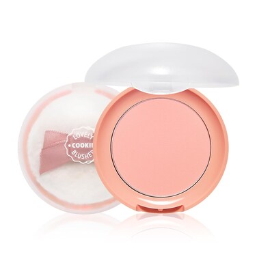 ETUDE Lovely Cookie Blusher - Apricot Peach Mousse 4g   Glowing &amp; Natural Powder Blush with Long-Lasting Sebum Control   Easy Application   Korean Makeup, Perfect for Gift