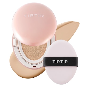 TIRTIR Mask Fit All Cover Pink Cushion Foundation   High coverage, Velvety Matte Finish, Lightweight, Flawless, Corrects Redness, Korean Cushion (#21N Ivory, Full Size, 0.63 Fl Oz)