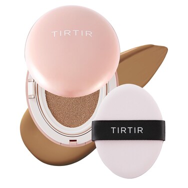 TIRTIR Mask Fit All Cover Pink Cushion Foundation   High coverage, Velvety Matte Finish, Lightweight, Flawless, Corrects Redness, Korean Cushion (#35N Walnut, Full Size, 0.63 Fl Oz)