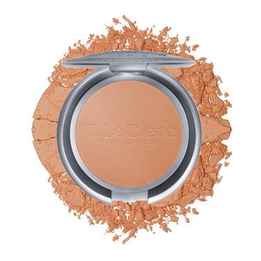 T. Leclerc Compact Pressed Powder - Super-Blendable Face Makeup Longwear Portable Matte Finish Radiant Natural Medium to Full Coverage Airbrushing Mineral Base For Pores &amp; Imperfections (Bronze)