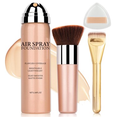 AIUEO Magic Minerals Airbrush Foundation Silk Smooth Airbrush Spray Foundation Full Coverage Airbrush Flawless Setting Spray Foundation Makeup-Nude