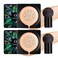 Mushroom Head Air Cushion CC Cream Foundation,2PCS Moisturizing BB Cream Cushion Foundation Makeup,Full Coverage Long Lasting Matte Concealer Base de Maquillaje（Natural）