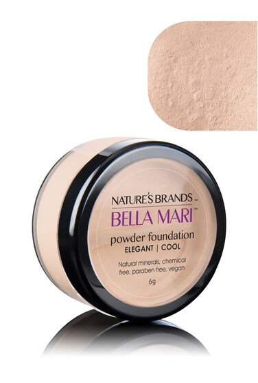 Bella Mari Natural Mineral Powder Foundation, Elegant (Cool); 0.2oz
