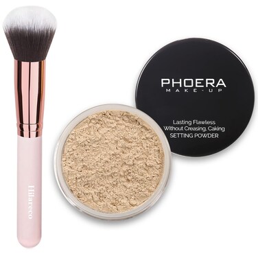 PHOERA Foundation Face Powder, Soft Focus Setting Powder, Silky Powder For Creating Without Shine, Smooths Pores &amp; Lines, Up to 24H Wear Oil Control,0.49 Oz (N.02 Cool Beige)