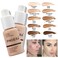PHOERA Foundation Makeup for Wome Full Coverage Foundation Set,Face Primer Foundation Brush Powder Brush,5 Makeup Sponge,30ml PHOERA 24HR Matte Oil Control Concealer (101 Porcelain + 102 Nude)