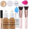 PHOERA Foundation &amp; Concealer - Full Coverage, 24 Hour Fresh Wear with Matte Finish, Includes Primer &amp; Powder (111 Chestnut)