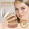 Pure Vie 5 Colors Long-Lasting Lightweight Multi-layer Matte Loose Setting Powder Pressed Powder Face Makeup Contour Palette Concealing Shading Powder Foundation for Minimizes Pores &amp; Perfects Skin