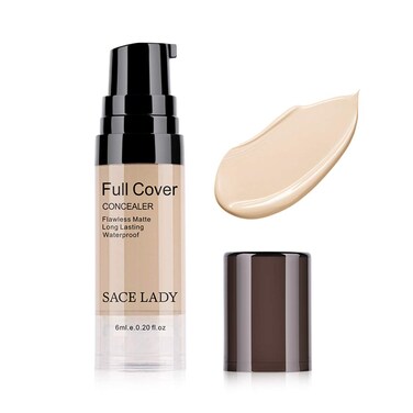 Pro Full Cover Liquid Concealer, Waterproof Smooth Matte Flawless Finish Creamy Concealer Foundation Corrector for Eye Dark Circles Spot Face Concealer Makeup Base, 6ml/0.20Fl Oz