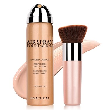 Magic Minerals Airbrush Foundation Makeup Spray Silky Lightweight Spray Foundation Makeup Air Brush Flawless Setting Spray Makeup for Mature Skin (Natural/Warm Porcelain)