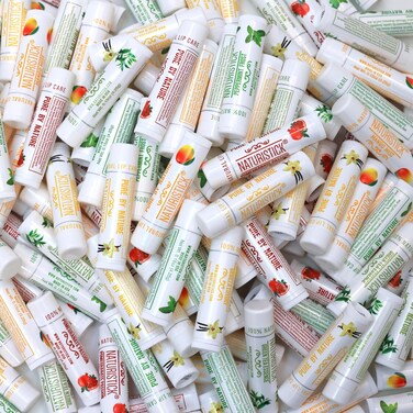 155-Pack Lip Balm in Bulk by Naturistick. Assorted Scents. 100% Natural Ingredients. Best Beeswax Chapstick for Dry, Chapped Lips. Made in USA