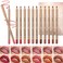 12 Colors Lip Liner Set, Brown Pink Red Series Lip Liners, Plump Nude Lip Shape No Smudge Longwear Smooth Lip Pen Waterproof Lipstick High Pigmented Natural Lip Makeup Pencil