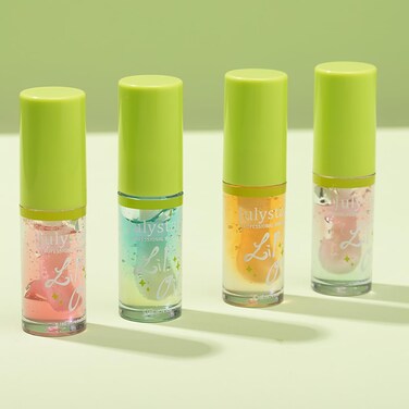 Moisturizing Lip Oil 4 Packs Fruit Flavoured Lip Oil,Moisturizing Hydrating Lip Balm,No-Sticky Lip Gloss Lip Care, Smooth Glossy Finish Lip Glow Oil with Big Brush Head