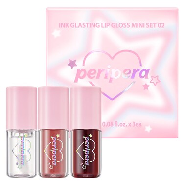 Peripera Ink Glasting Mini Gift Sets Lip Gloss (2.5ml * 3), Long-Lasting Hydration, Moisturizing Korean Lip