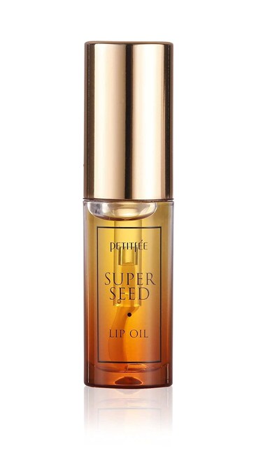 PETITFEE Lip Oil Super Seed   0.10 Oz   Glass Lip, Healthy Lip Care, Moisturizing Lip Oil with Honey, Propolis, Herbal Oil, Glowy, Revitalizing, Calming Lip, Non-sticky, Non-artificial Colors