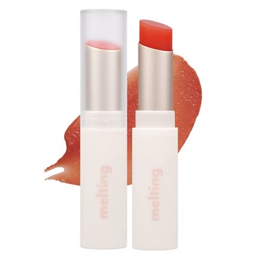MERZY Glossy Melting Color Lip Balm   High Pigment Color, Watery Glossy Texture, Long-Lasting, Vivid Color   #02 TANGERINE WISH
