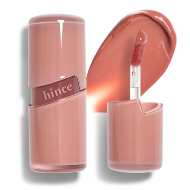 HINCE Raw Glow Gel Tint - Glossy Dewy Lip Tint, Non-Sticky &amp; Long Wearing Lip Gloss for Natural Glass Glow, Moisturizing Liquid Lipstick, Vegan, 0.13 fl.oz. (BARE, 01)