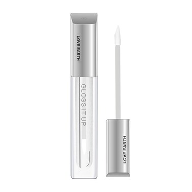 Love Earth Liquid Lip Gloss Midnight Runner For Soft &amp; Dewy Lips Enriched With Vitamin E &amp; Almond Oil Lip Color For Glossy Look Lightweight Non Sticky Lip Shiner For Moisturizing Lips, 3ml Transparent