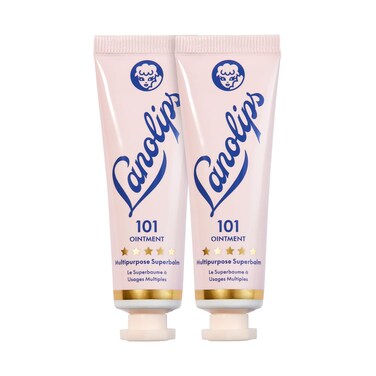 Lanolips 101 Ointment Multi-Balm Duo, Original Superbalm - Contains Pure Lanolin Oil for Smooth, Hydrated, &amp; Healthy Lips - Natural Lip Balm for Dry Lips, Cuticles, &amp; More (2-Pack, 0.52 oz each)